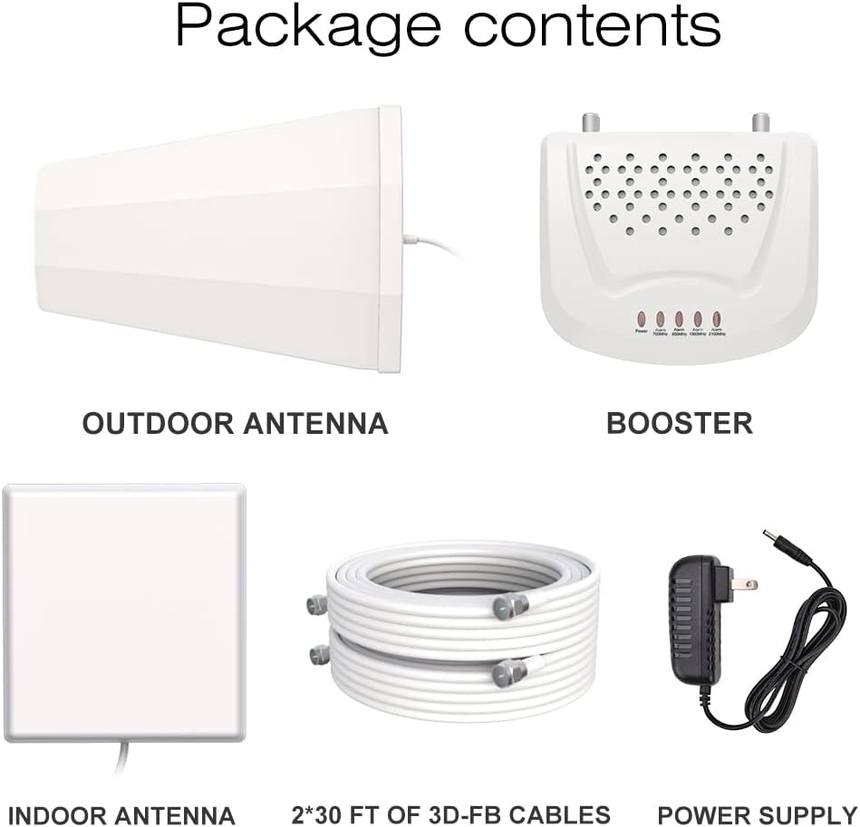 Cell Phone Signal Booster Kit for 3G/4G/5G LTE Data Up to 4,000 Sq ft K1025