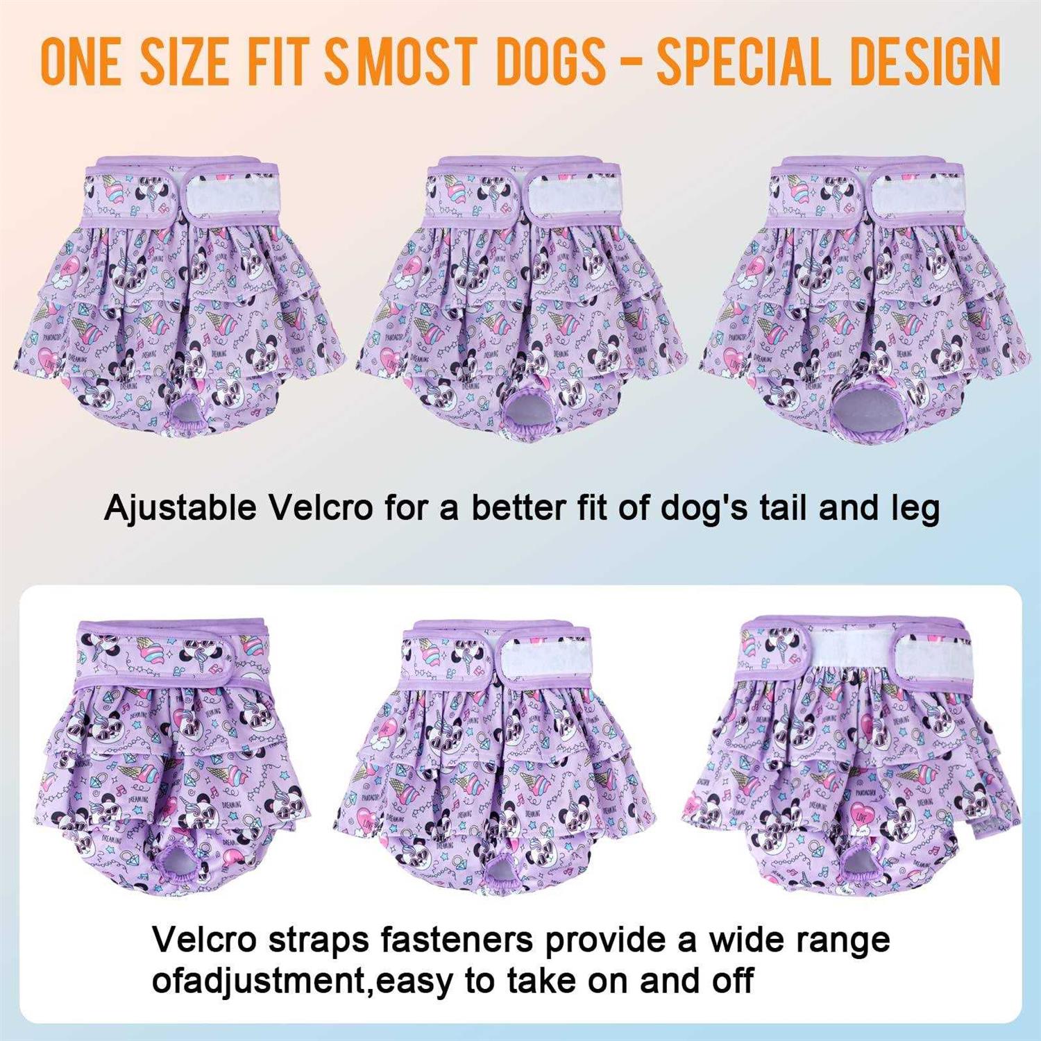 Washable Dog Diapers Female 3 Pack Reusable Puppy Diapers X2180