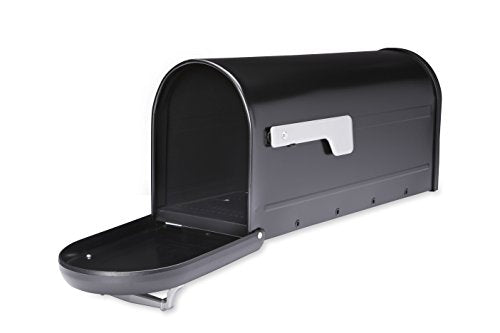 Black Aluminum Mailbox Post and Galvanized Steel Post-Mount Mailbox C3551