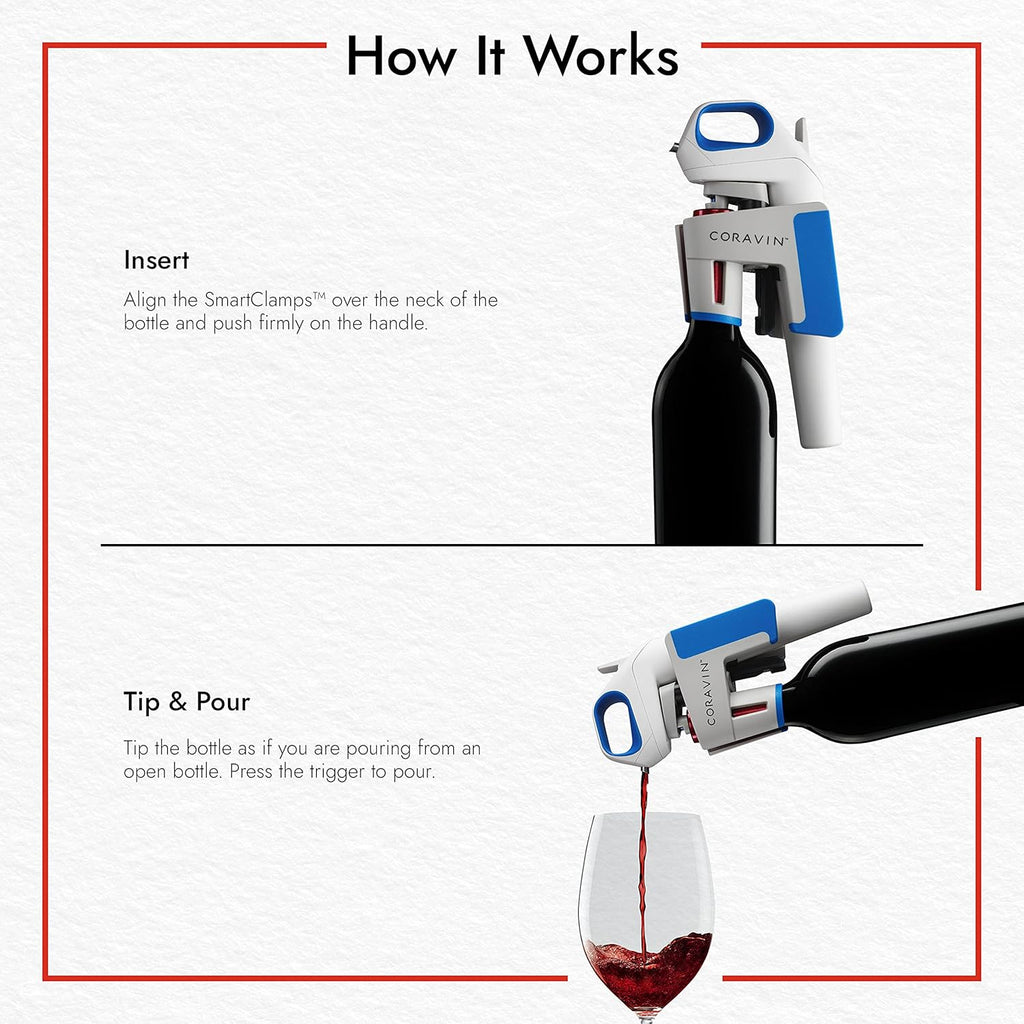 Wine Bottle Opener and Preservation System, Includes 2 Argon Capsules T508898