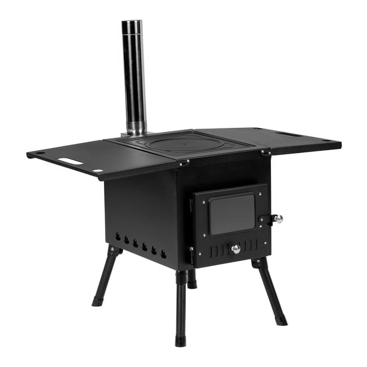 Black Outdoor Wood Burning Stove with Chimney Pipes Z8594