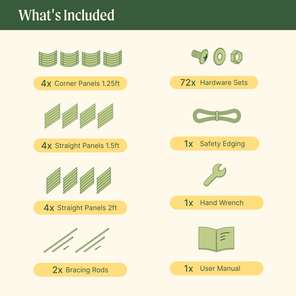 17" 10 in 1 Modular Metal Raised Gardening Bed Olive Green K70118