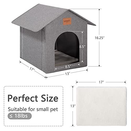 Outdoor Cat House Weatherproof Insulated Grey with Removable Soft Cushion S25894