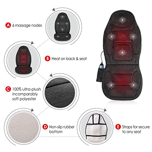 Vibration Back Massager with Heat, Massage Seat Cushion U176