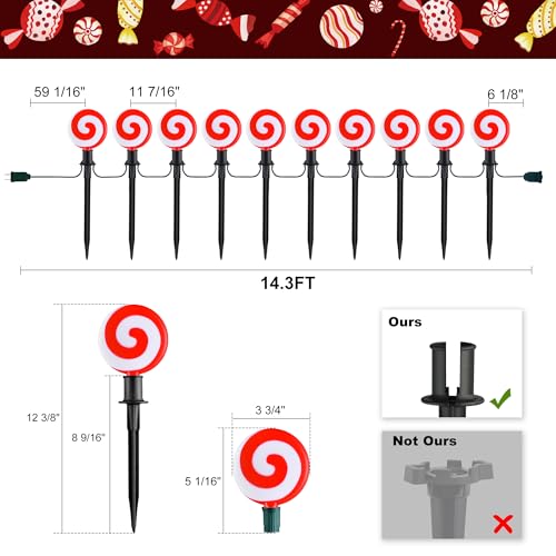 Red 10 LED Peppermint String Lights with Stakes R57339