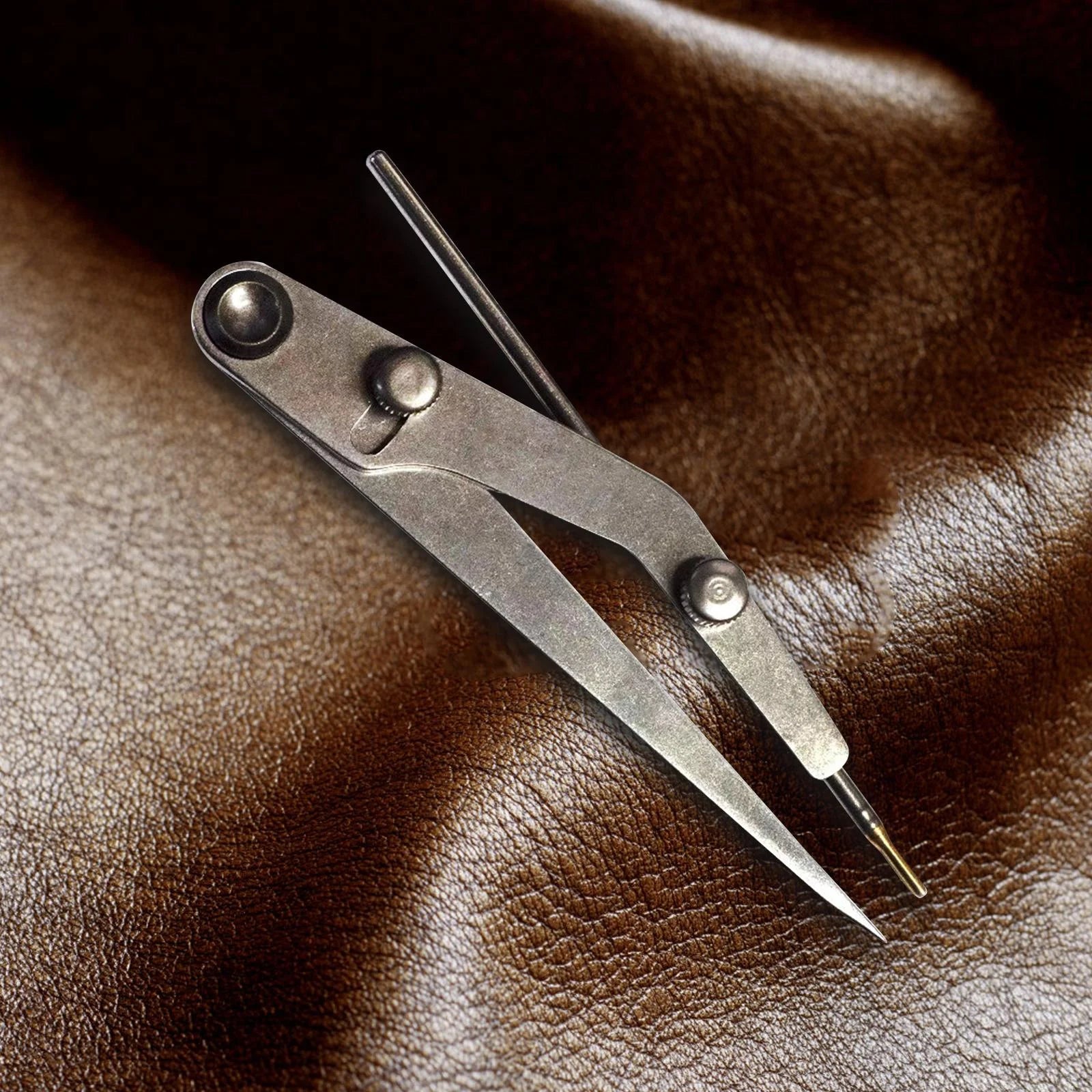 Leather Wing Divider Adjustable Compass for Woodworking Marking O796