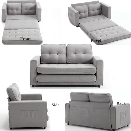 Dark Grey Convertible Folding Futon Sofa Bed N4840