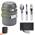 Ultralight Camping Cookware Utensils Outdoor Tableware Set Pot Pan 1-2persons J4366