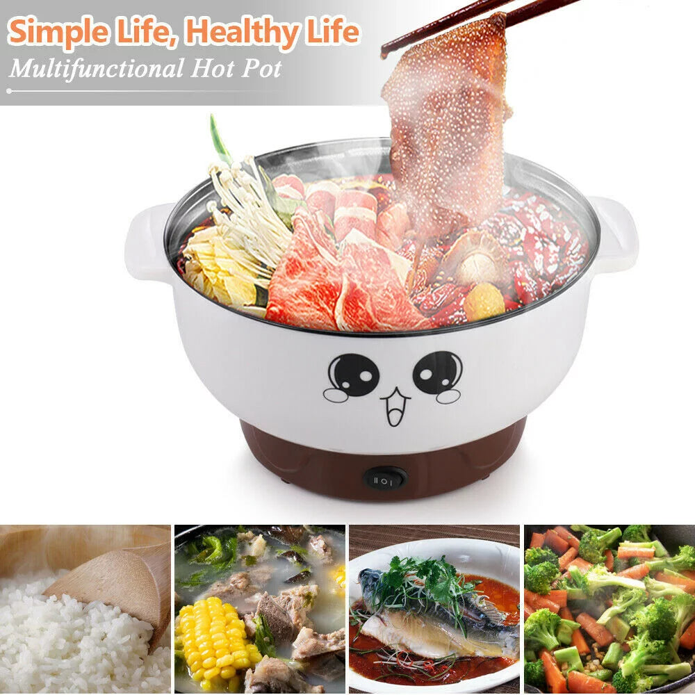 Electric Multi-Pot, 110V Electric Skillet Nonstick Hot Pot, 2.3L Q69959