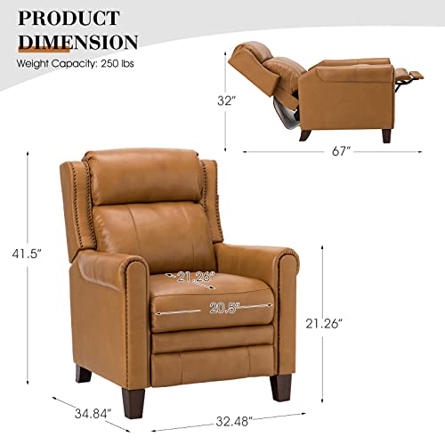 Black Genuine Leather Recliner with Nailhead Trim A787938