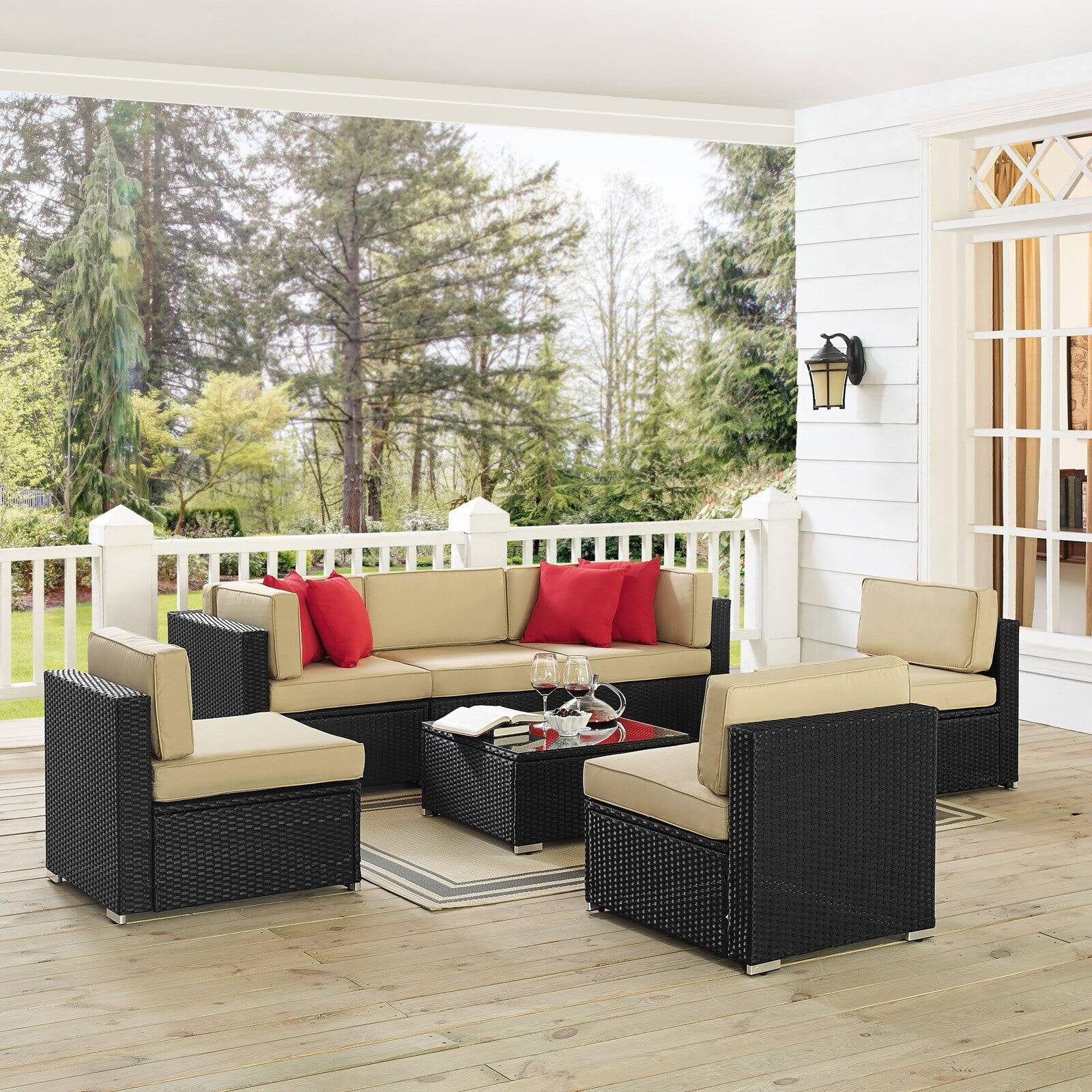 Brown 7 Piece Patio Sectional Set H97216