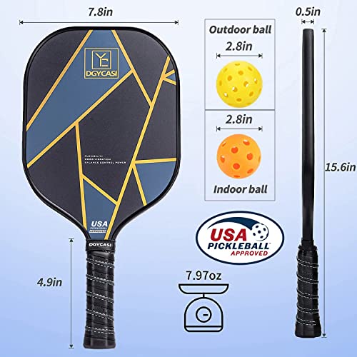 Set of 2 Carbon Fiber Pickleball Paddles with Carry Bag O197781