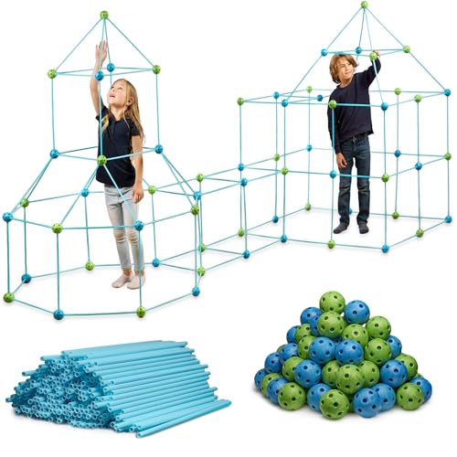 132 Piece Fort Building Kit with Connecting Sticks & Balls X21194