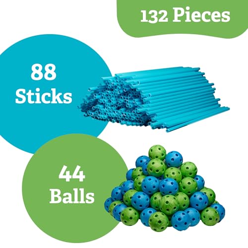 132 Piece Fort Building Kit with Connecting Sticks & Balls X21194