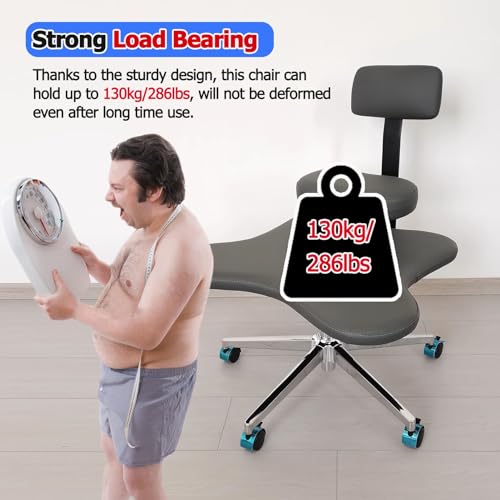 White Ergonomic Cross Legged Office Chair with Wheels K863