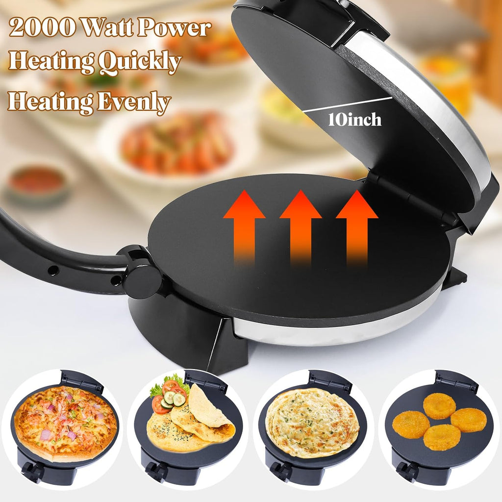 Non-Stick Electric Tortilla Press Roti Maker 10inch P38430
