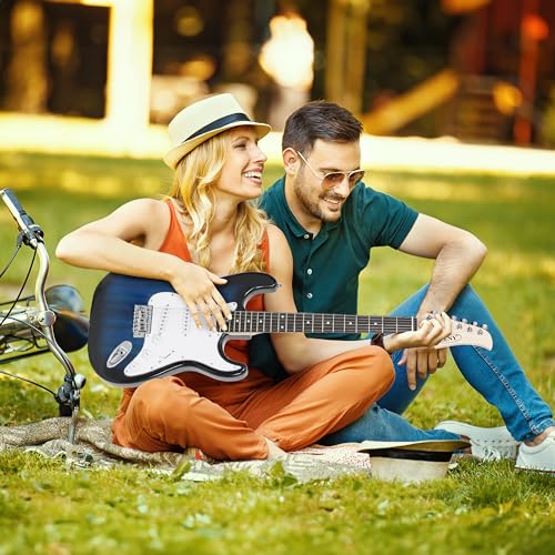 Blue Full Size Electric Guitar with Amp and Case U591923