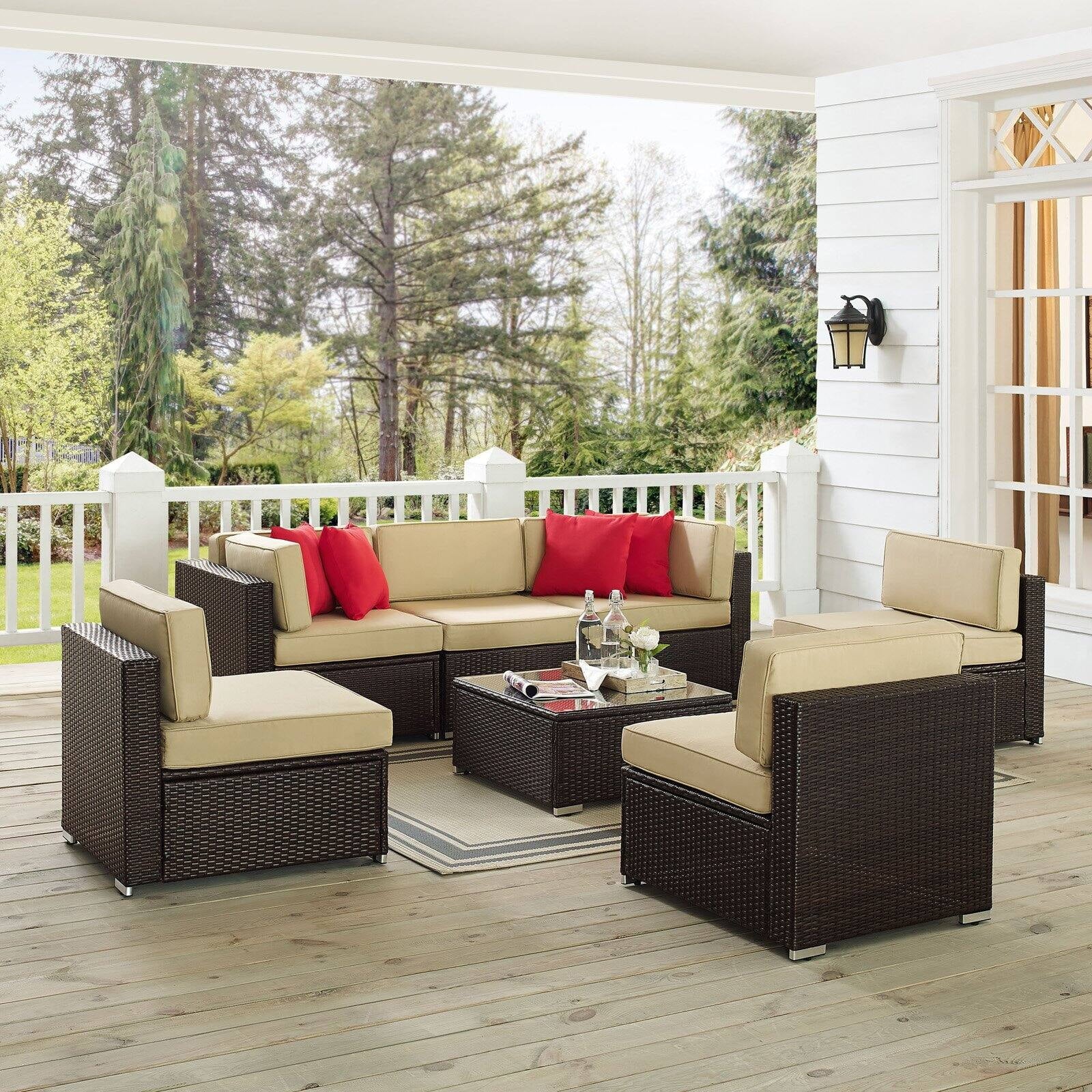 Brown 7 Piece Patio Sectional Set H97216