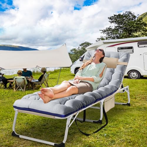 Heavy Duty Outdoor Folding Lounge Chair with Mattress K608804