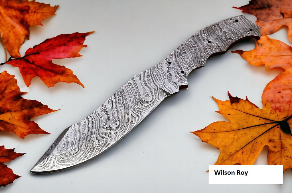 Damascus Steel Full Tang Blank Blade Knife K634701