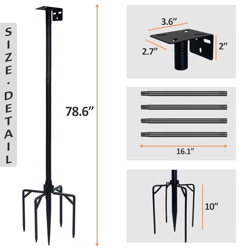 78 Inch Adjustable Heavy Duty Bird House Stand with Strong Base G27393