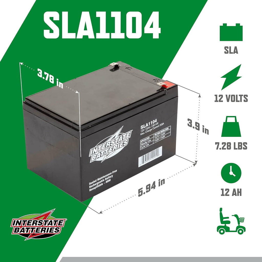 12V 12Ah Sealed Lead Acid Rechargeable SLA AGM Battery Pack of 2 M604500