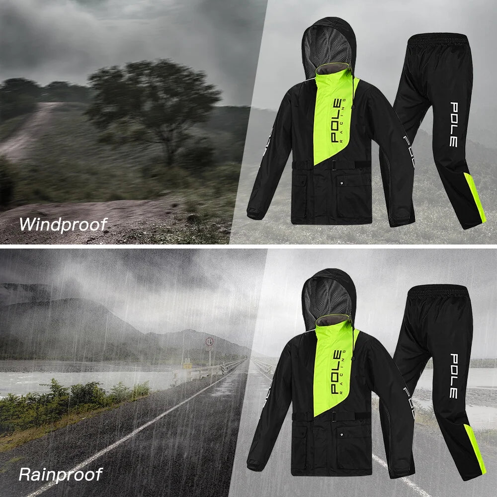 Men Waterproof Breathable Rain Suit Jacket and Pants I122800