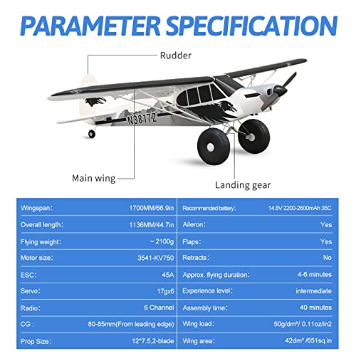 1700MM Piper PA-18 Super CUB Remote Control Airplane PNP Y962