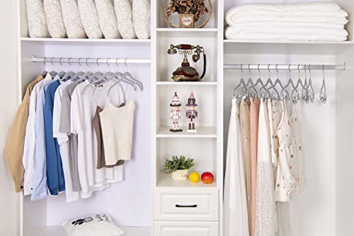 White 50 Pack Non-Velvet Plastic Heavy Duty Clothes Hangers with Chrome Swivel Hook D1317