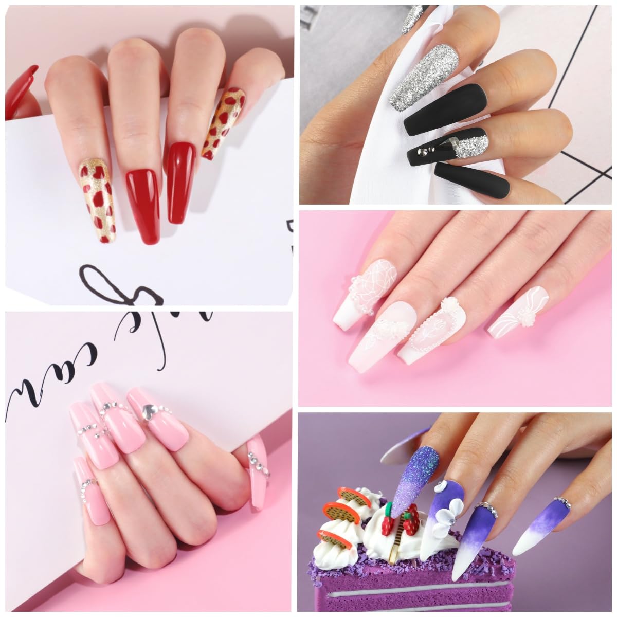 Acrylic Nail Kit with Drill and Nail Lamp 36W 3pcs Gel Polish 12pcs Decoration Powder Manicure Kit H532119