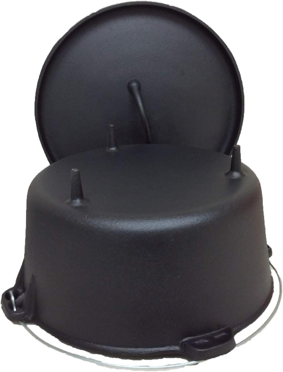 Pre-seasoned 16 Quart Cast Iron Dutch Oven with 3 legs and Lip Lid N313035