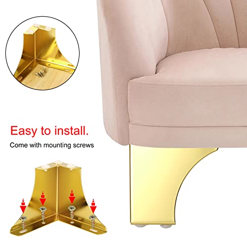 4Pcs 10CM/4 Inch Metal Furniture Sofa Cabinet Legs with Mounting Screws, Silver Q682870
