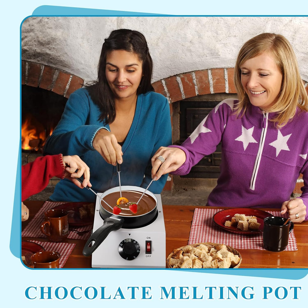 Chocolate Boiler Pot Electric Heating Chocolate Melting Tempering Machine with 1 Silicone Spatula Aluminum Boiler C57444