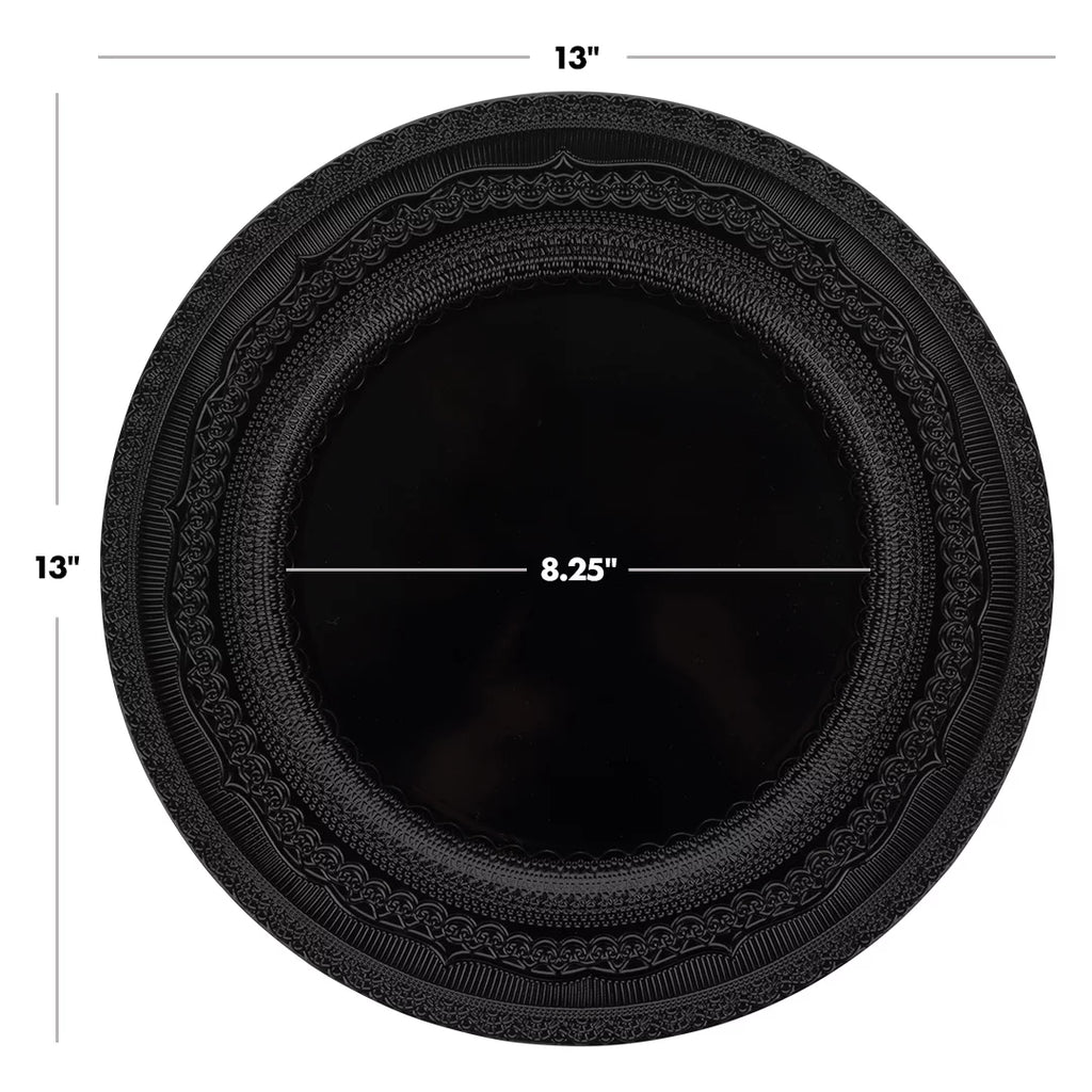 Black Acrylic Charger Plates Round Set of 4 L75163