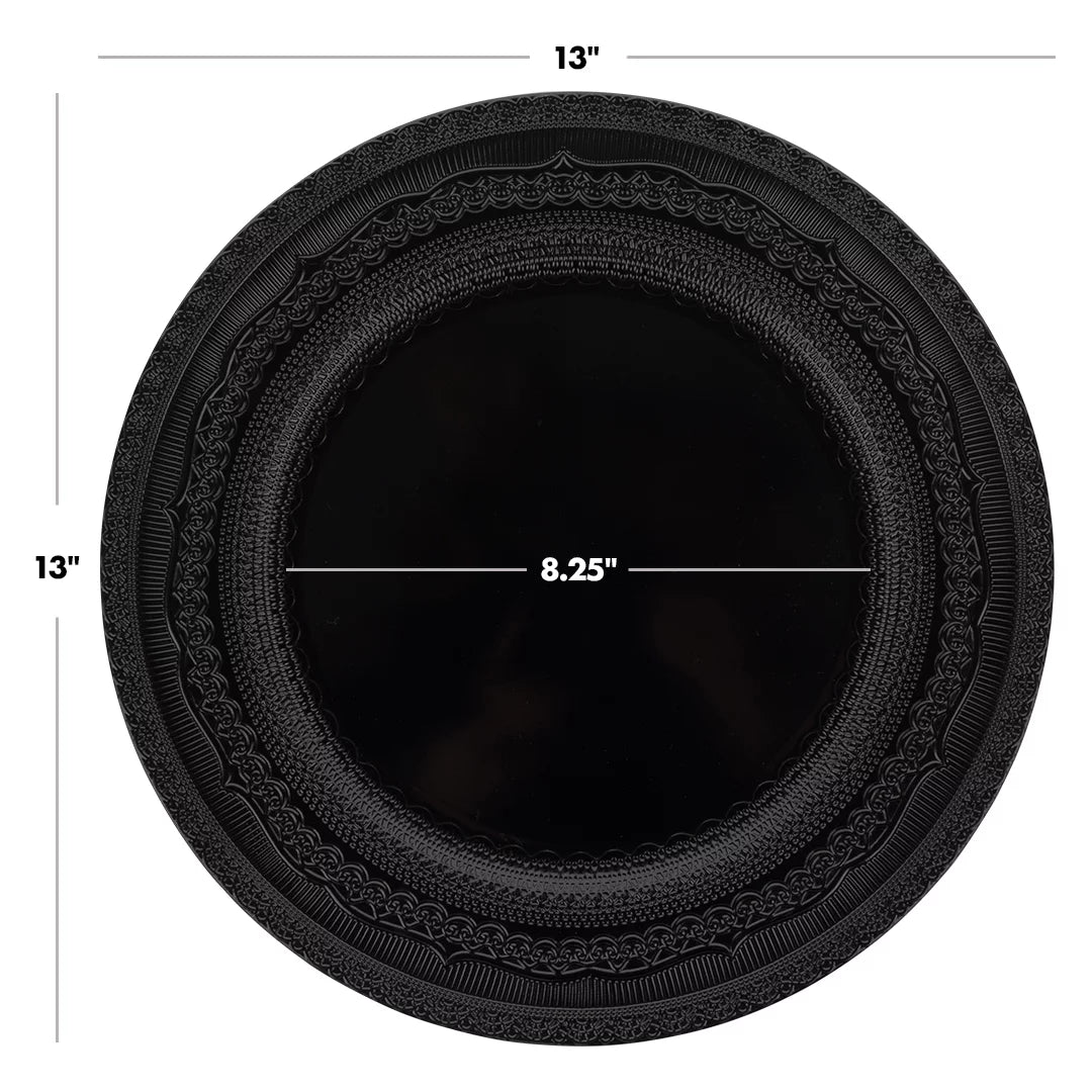 Black Acrylic Charger Plates Round Set of 4 L75163
