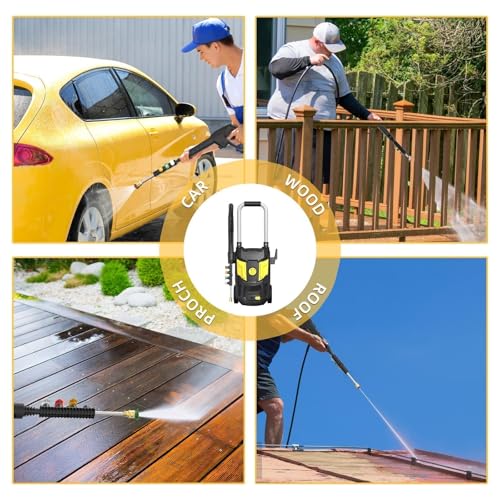 Electric Pressure Washer 4500 PSI 2.8 GPM with 35FT Power Cord 4 Nozzles Soap Cannon Yellow W539433