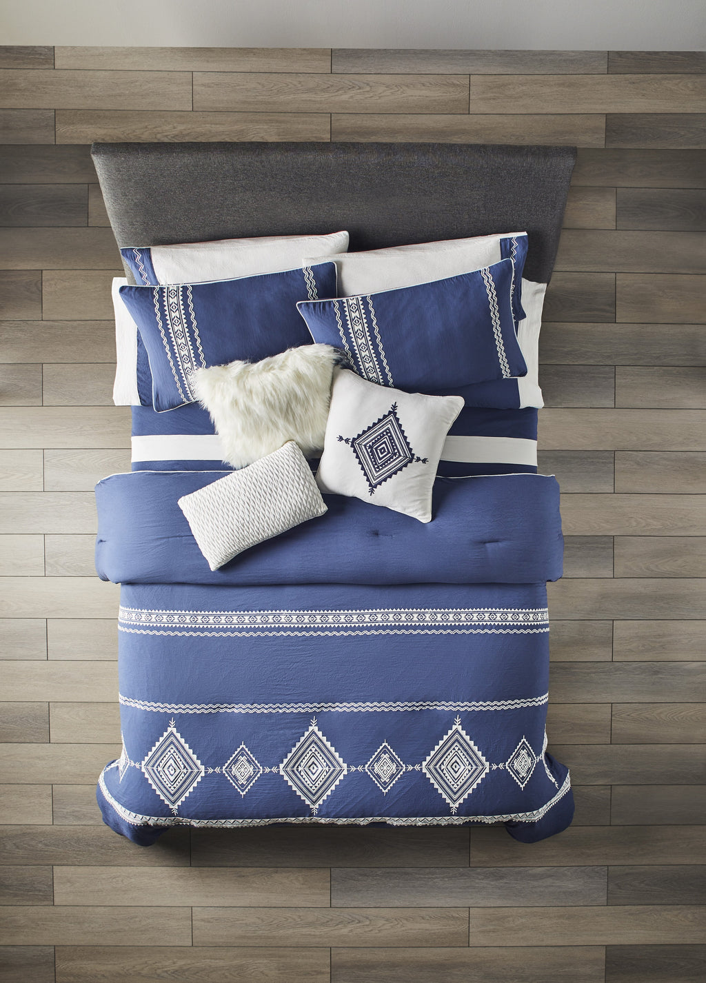 12-Piece Navy Full Comforter Set with Sheets L3115