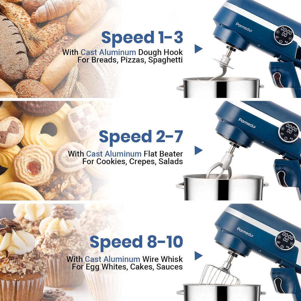6.5 Quart 600W 10-Speed Tilt-Head Stand Mixer with Stainless Steel Bowl E708947