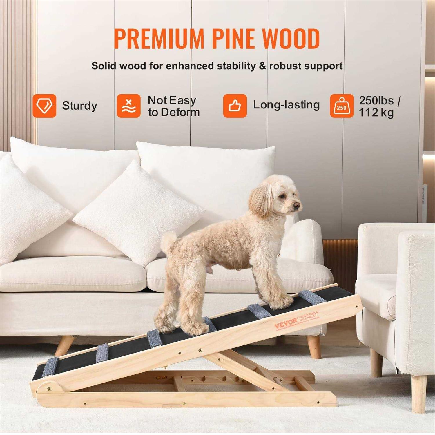 Folding Adjustable Dog Ramp for Bed O624