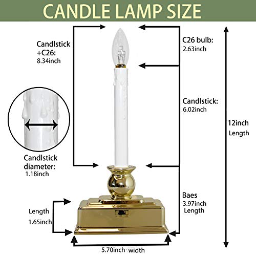 Set of 4 LED Flickering Candles with Gold Base D3125