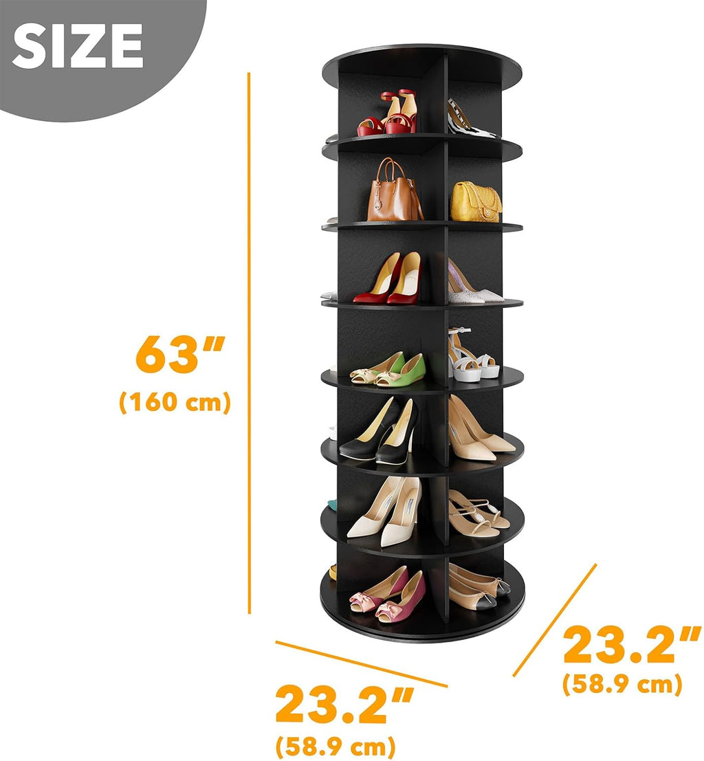 7 Tier Black Rotating Shoe Rack H68196