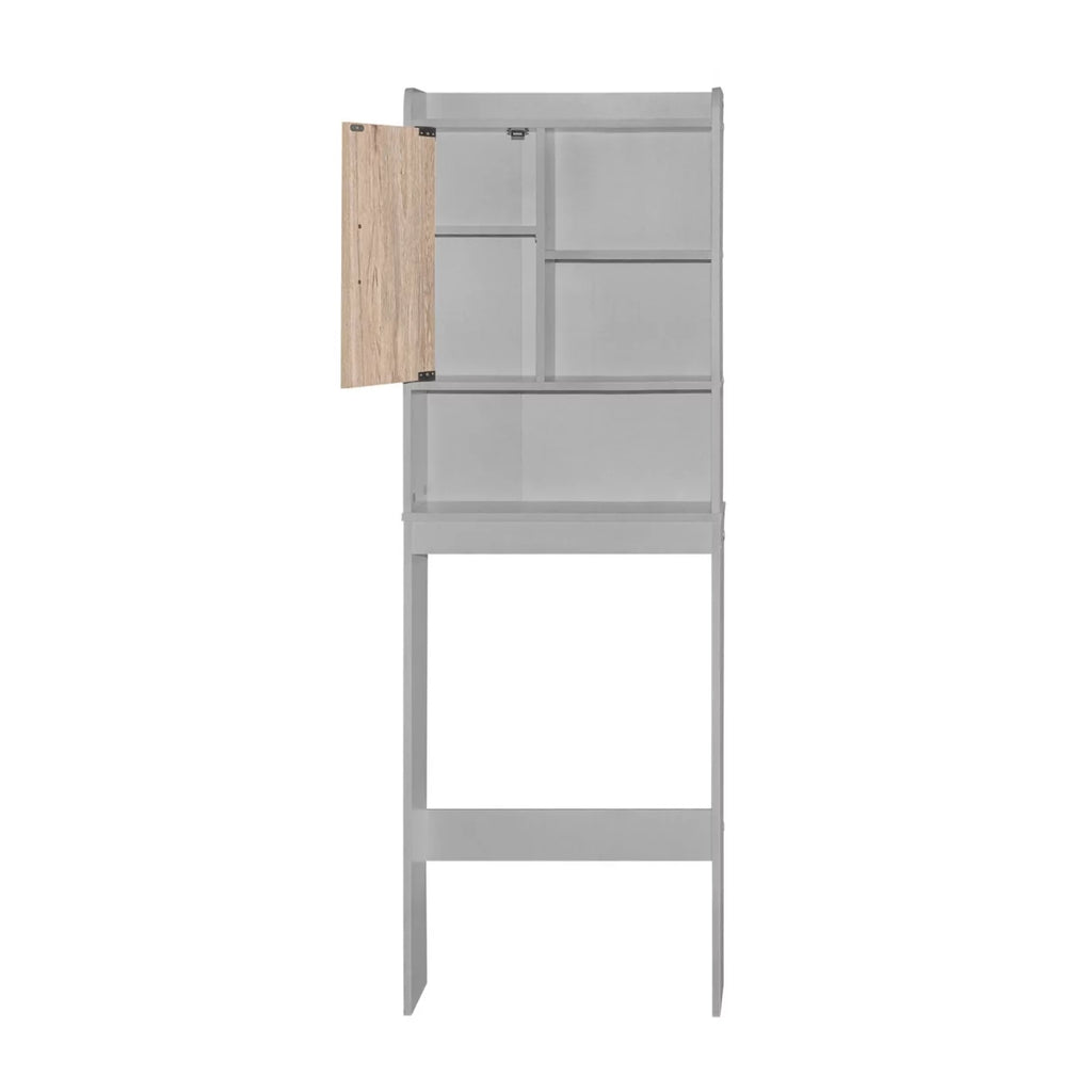 Over-the-Toilet Storage Cabinet in Light Gray & Natural Oak H765
