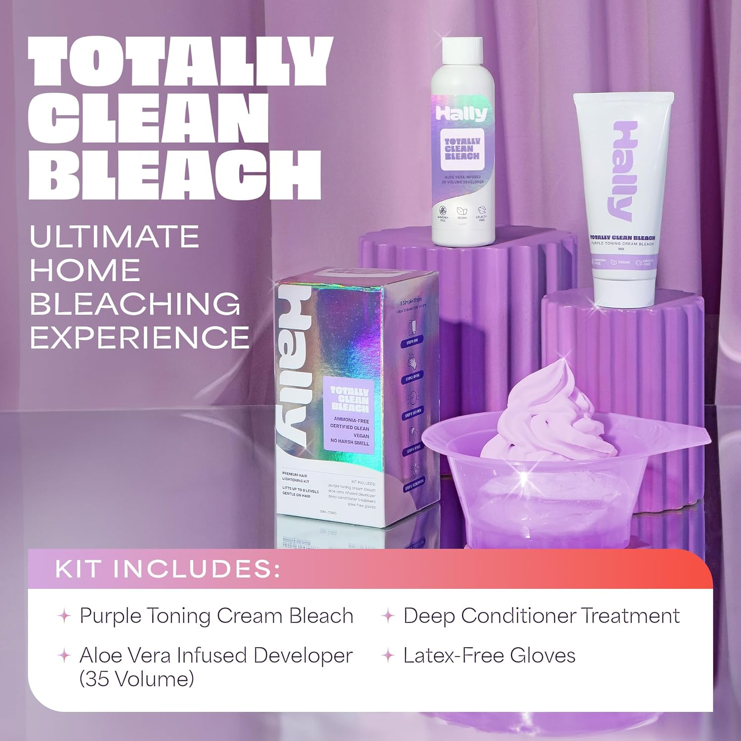 Bleach Kit Hair Lightener Kit Includes Toning Cream Bleach & Developer & Conditioner G3576