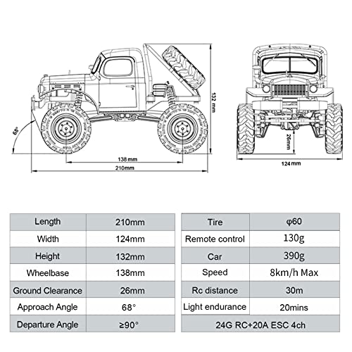 1/24 Power Wagon 4WD RC Crawler RTR Truck (Yellow) M670123