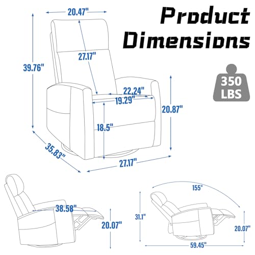 Black Fabric Massage Recliner Chair with Heat Z369222