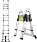 16.5FT/5M Telescopic Aluminum Extension Ladder with Slip-Proof Feet F7580