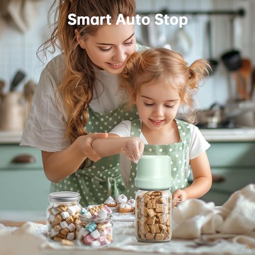 Electric Mason Jar Vacuum Sealer with Wide and Regular Mouth Mason Jar Lids J752