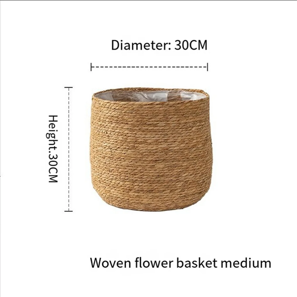 Seagrass Woven Plant Pot with Plastic Film Insert D2723