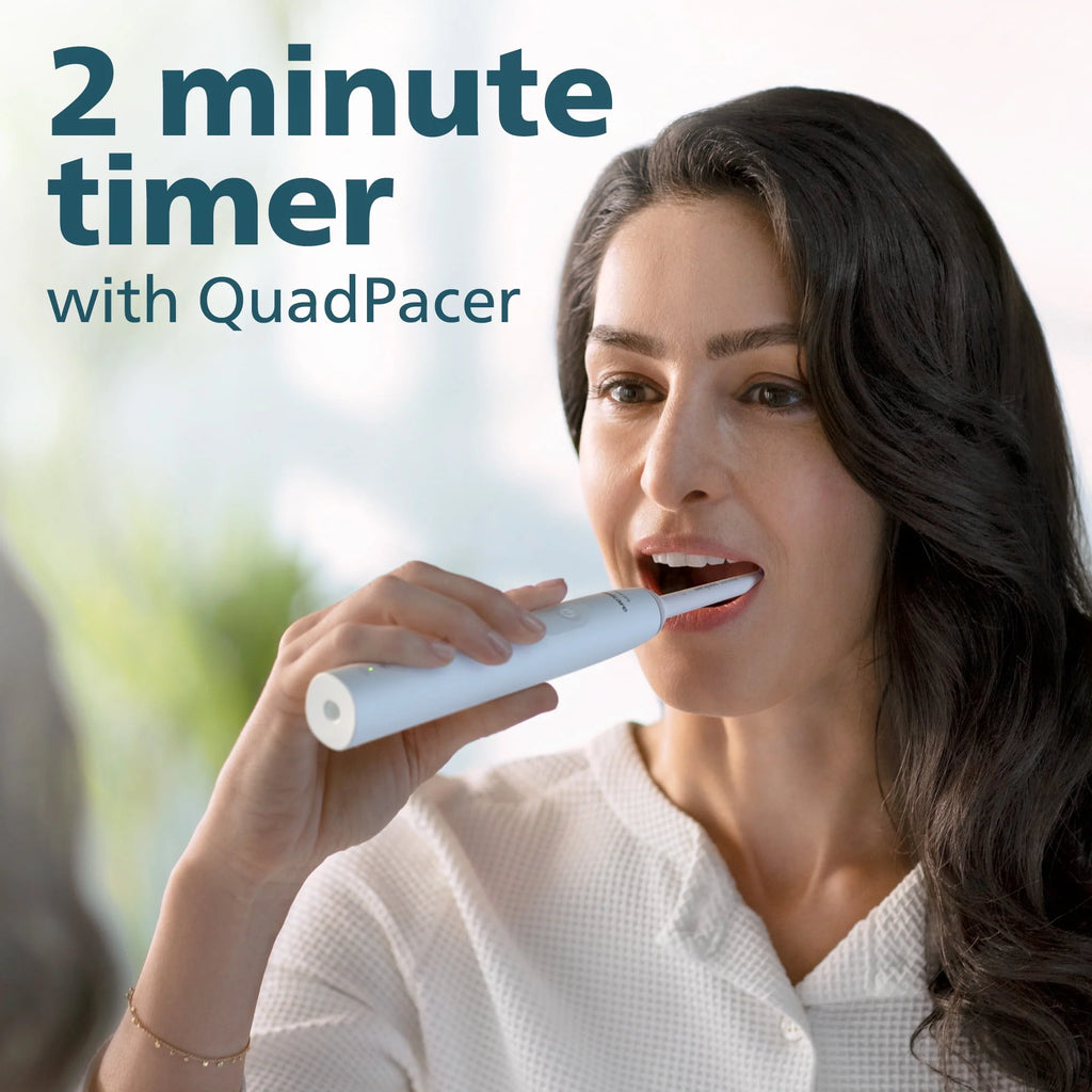 White Rechargeable Electric Toothbrush with Pressure Sensor A461
