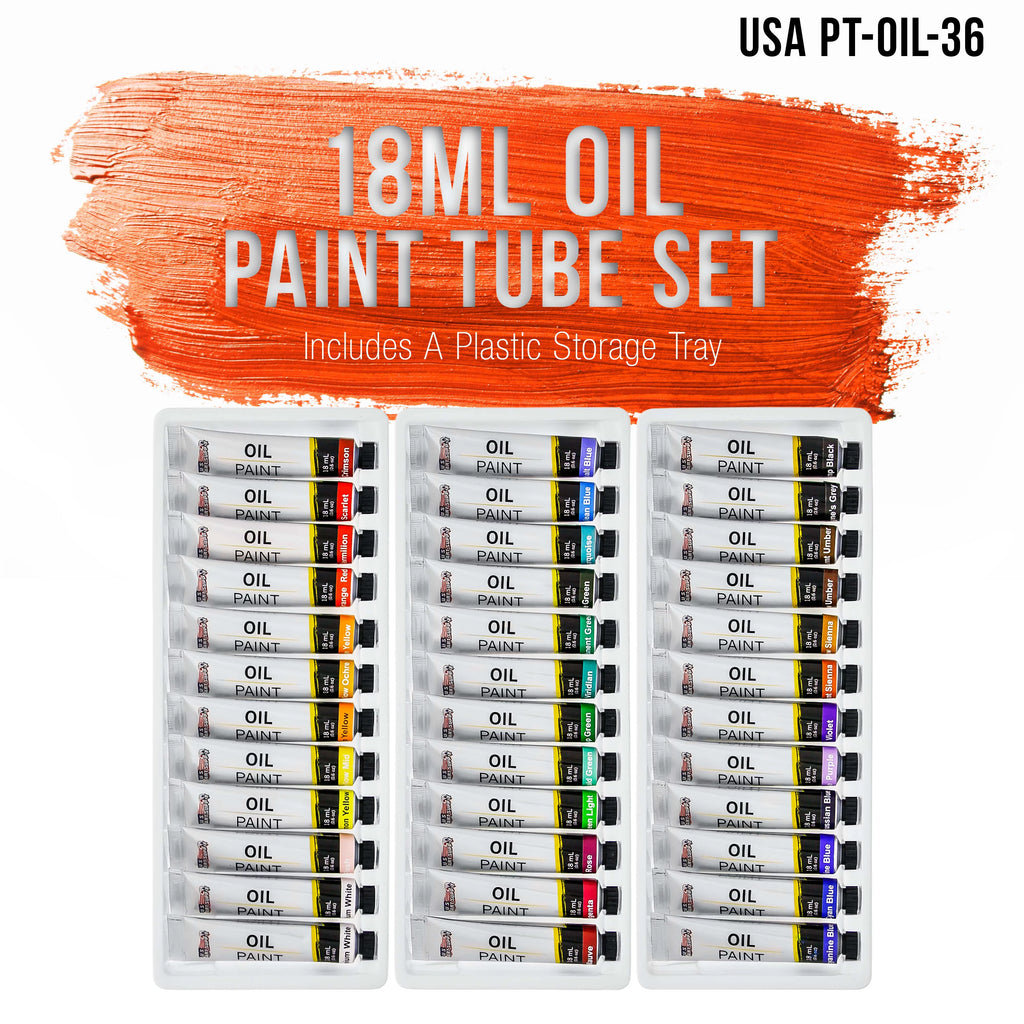 36 Color Set of Art Oil Paint in Large 18ml Tubes K589129